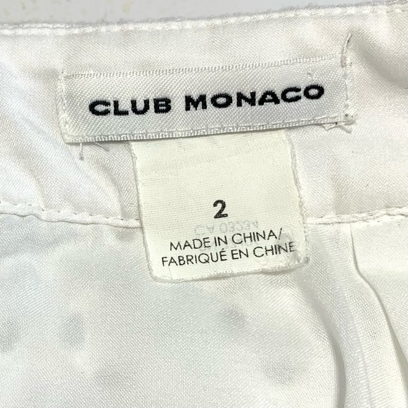 Club Monaco White Cut Out A Line Front Pleat Lined Skirt Size 2 - Picture 5 of 9